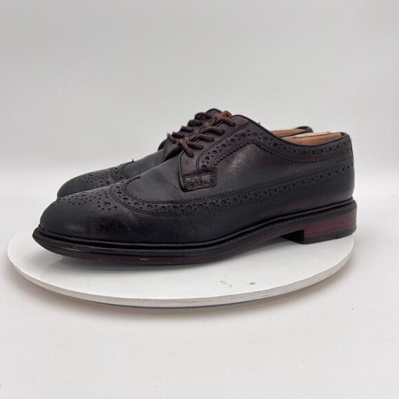 JCrew Ludlow Men Size UK 9 US 10 Brown Tan Leather Brogue Derby Dress Shoes - Picture 2 of 16